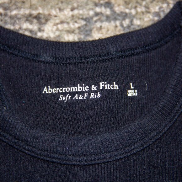 Black Ribbed Racerback Bodysuit, Abercrombie & Fitch, Size L - Picture 3 of 7